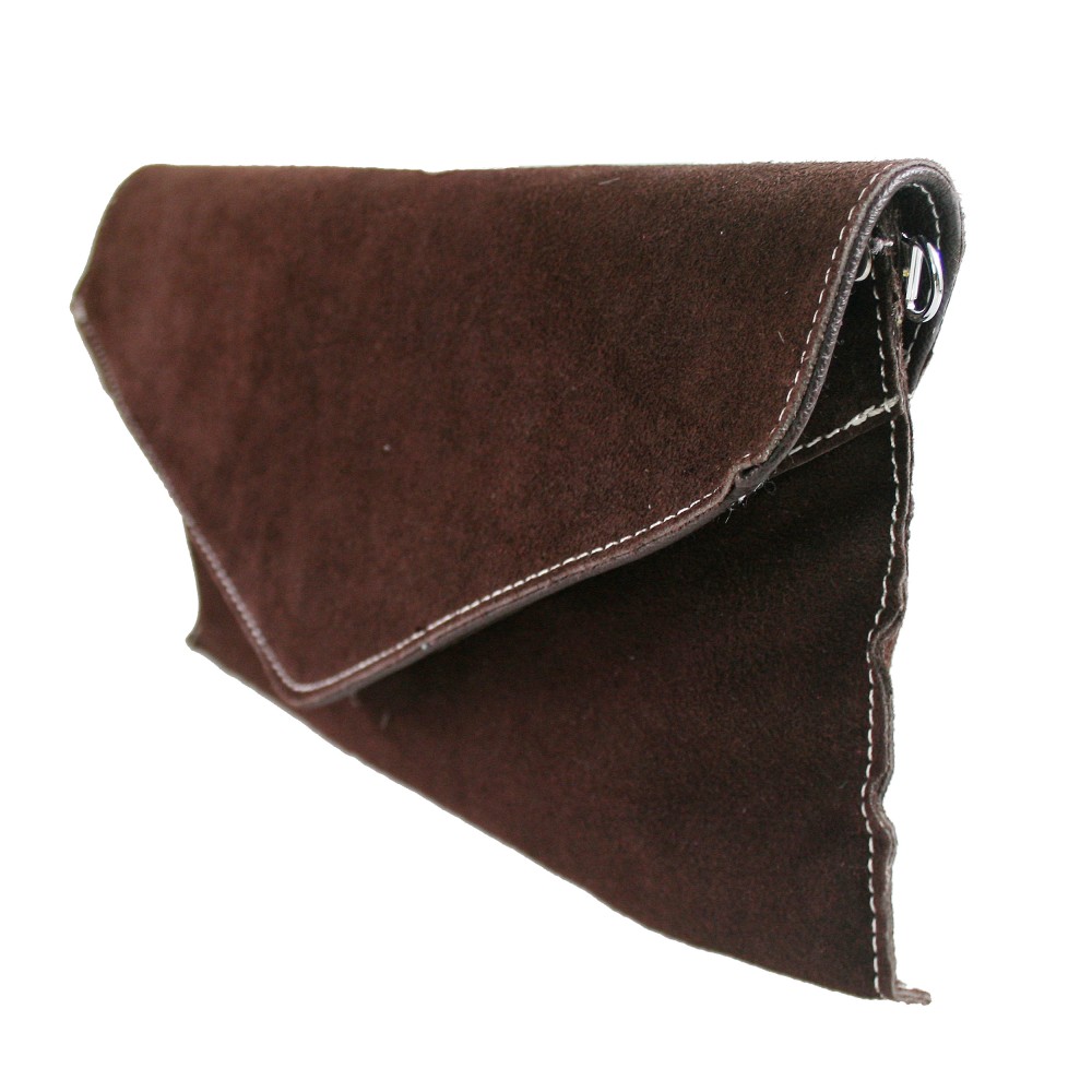 E1405 Miss Lulu Suede Envelope Clutch Bag Brown